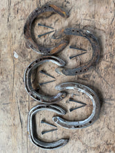 Load image into Gallery viewer, Real Used Lucky Old Horseshoe, Horseshoes, Horse Shoe, with 2 nails Lucky Charm