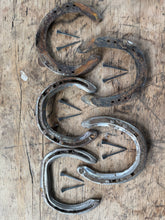 Load image into Gallery viewer, Real Used Lucky Old Horseshoe, Horseshoes, Horse Shoe, with 2 nails Lucky Charm
