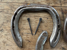 Load image into Gallery viewer, Real Used Lucky Old Horseshoe, Horseshoes, Horse Shoe, with 2 nails Lucky Charm