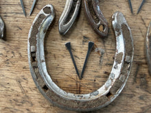 Load image into Gallery viewer, Real Used Lucky Old Horseshoe, Horseshoes, Horse Shoe, with 2 nails Lucky Charm