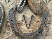 Load image into Gallery viewer, Real Used Lucky Old Horseshoe, Horseshoes, Horse Shoe, with 2 nails Lucky Charm
