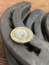 Load image into Gallery viewer, 4 Large Horse shoes Game Pitching Set each shoe weighs 2.5lb and is 71/4&quot; wide - Farriers Equipment