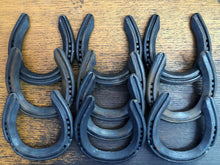 Load image into Gallery viewer, 4 or 10 new real HORSESHOES Clean same size Horseshoe Craft, Game or Wedding - Farriers Equipment