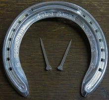Load image into Gallery viewer, Wedding Horseshoe real Aluminium race shoe with 2 Horse Shoe nails fix to door | Craft, Games, - Farriers Equipment